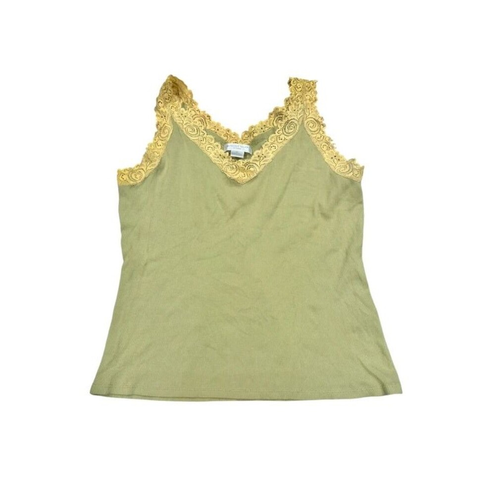 August Silk Green Tank Top Lacey Fairy 90s Y2K size XL